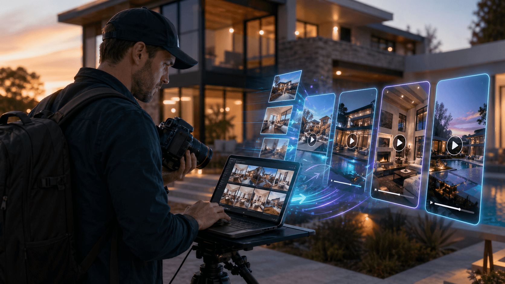 A real estate photographer turning listing photos into AI video assets